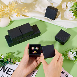 段ボール製ジュエリーギフトボックス  リング用  ピアスとペンダント  正方形  ブラック  5.3x5.25x3.2cm&nbsp;CON-TAC0014-10B