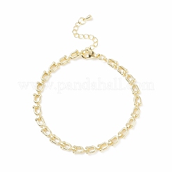 Brass Initial Letter U Link Chain Necklace Bracelet Anklet&nbsp;SJEW-JS01235