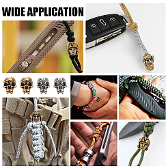 4Pcs 2 Colors Outdoor EDC Tool Brass Parachute Rope European Beads&nbsp;KK-NB0003-63