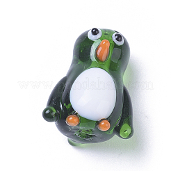 手作りランプワークビーズ  漫画のペンギン  ミックスカラー  19.5x16.5x14mm  穴：1.8mm&nbsp;LAMP-I020-20