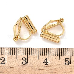 真鍮製クリップ式イヤリングパーツ  ニッケルフリー  長持ちメッキ  18KGP本金メッキ  10x6x12mm  穴：0.9mm&nbsp;KK-A281-30G
