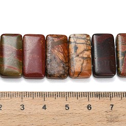 天然多色ジャスパー／ピカソジャスパービーズの連  長方形  2穴  20~20.5x10~10.5x5~5.5mm  穴：1mm  約20個/連  8.15~8.46''（20.7~21.5センチメートル）&nbsp;G-H354-01C-01