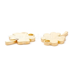 ステンレスペンダント201個  手動研磨  クローバーPVD真空メッキ  18KGP本金メッキ  16x12x1.5mm  穴：2mm&nbsp;X-STAS-F231-043G