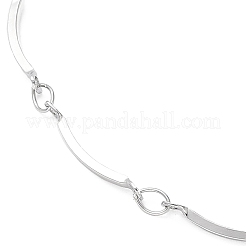 Non-Tarnish 304 Stainless Steel Curved Bar Link Chain Necklaces&nbsp;NJEW-K249-18P