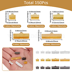 150個15スタイルアイアンリボンクリンプエンド  ミックスカラー  7~8x8~25mm  穴：1.6~6mm  10個/スタイル&nbsp;IFIN-SP0001-28