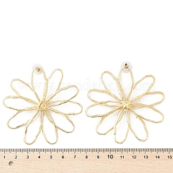 合金スタンドピアス  花  ゴールドカラー  68.5x66.5mm&nbsp;EJEW-D300-02G-02