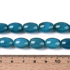 染め加工天然石瑪瑙ビーズ連売り  オーバル  スチールブルー  14~15.5x10~11mm  穴：0.9~1mm  約26個/連  15.16~15.35''（38.5~39センチメートル）&nbsp;G-T144-51A-04