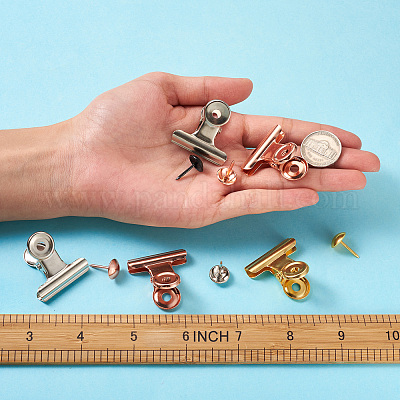 0224おまとめ品 40セット4色鉄クリップと丸頭画鋲 ミックスカラー 10セット