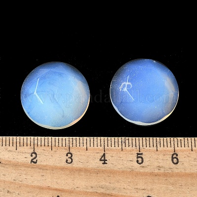 オパールカボション  多面カット  フラットラウンド  20x5~6mm&nbsp;G-Z075-04B-1