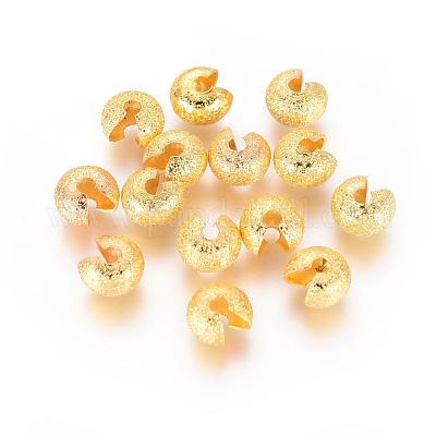 Brass Crimp Beads Covers&nbsp;KK-G016-G-NF-1