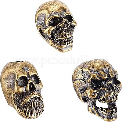 男の子向けプレゼント集結 Wholesale FINGERINSPIRE Bead Lanyard Knife Skull Styles 3 ハンティングナイフ、狩猟刀