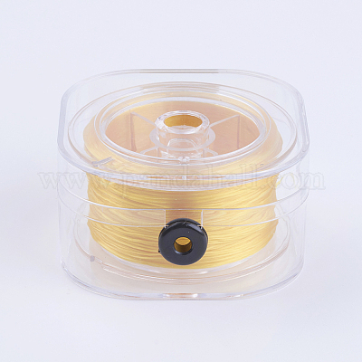 フラット弾性クリスタルストリング  弾性ビーズ糸  ストレッチブレスレット作り用  きいろ  0.8mm  約54.68ヤード（50m）/ロール&nbsp;EW-I001-0.8mm-05-1