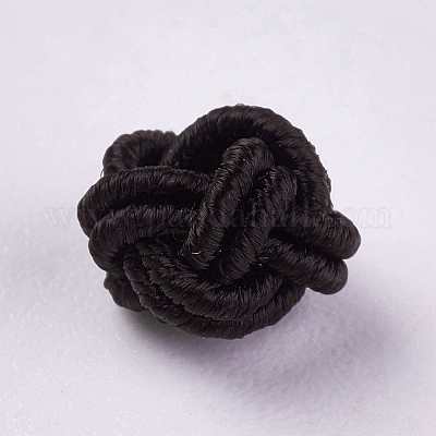 ポリエステルファブリックビーズ  ラウンド  ココナッツブラウン  6.5x4.5mm  穴：4mm&nbsp;WOVE-K001-A13-1