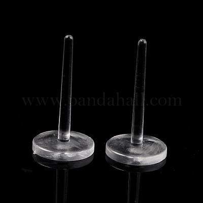 Plastic Flat Round Stud Earring Findings&nbsp;KY-P007-N01-1