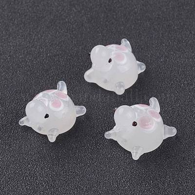 手作りランプワークビーズ  カメ  ホワイトスモーク  18.5~20x14.5~17.5x16.5mm  穴：1.8mm&nbsp;LAMP-D015-03B-1