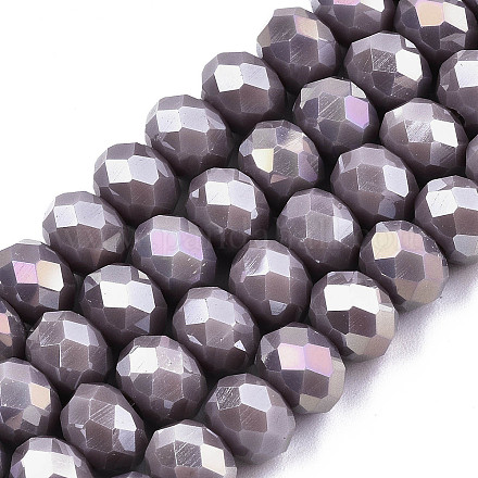Electroplate Glass Beads Strands EGLA-A034-P4mm-B05-1