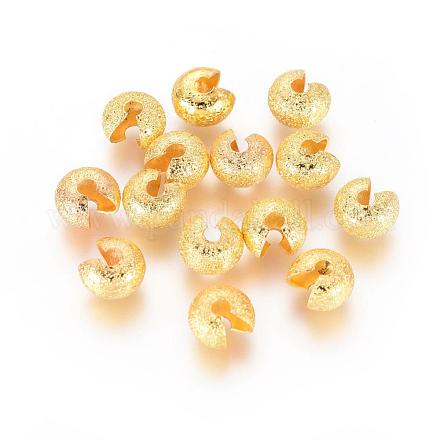 Brass Crimp Beads Covers KK-G016-G-NF-1