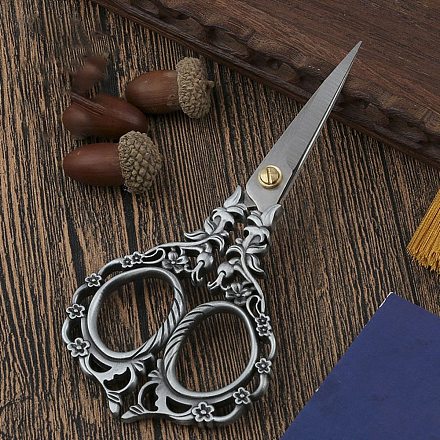ステンレス製のはさみ 刺繍はさみ はさみ アンティークシルバー