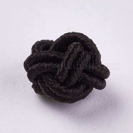 ポリエステルファブリックビーズ  ラウンド  ココナッツブラウン  6.5x4.5mm  穴：4mm&nbsp;WOVE-K001-A13-1