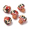 Handmade Bumpy Lampwork Beads, Mushroom, White, 14.5x14x14mm, Hole: 1.5mm