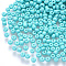 12/0 Baking Paint Glass Round Seed Beads, Cyan, 1.5~2x1.5mm, Hole: 0.5~1mm, about 30000pcs/pound