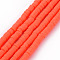 Handmade Polymer Clay Bead Strands, Heishi Beads, Disc/Flat Round, Tomato, 4x0.5~1mm, Hole: 1.5mm, about 320~447pcs/strand, 15.74~16.92 inch