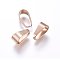 Ion Plating(IP) 304 Stainless Steel Snap on Bails, Rose Gold, 7x6x3mm, Inner: 6x3mm