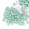 8/0 Glass Seed Beads, Ceylon, Round, Aqua, 3mm, Hole: 1mm, about 2222pcs/100g