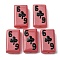 Baking Paint Glass Enamel Beads, Hand Painted Beads, Playing Card, Cerise, 24.5~25x14.5~15x7.5~8.5mm, Hole: 1.6~1.8mm