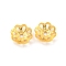 925 Sterling Silver Bead Caps, 8-Petal, Flower, Real 18K Gold Plated, 6x6x2mm, Hole: 1mm