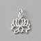 Brass Charms, with Jump Ring, Silver, Flower, 13x12x1.5mm, Hole: 4mm