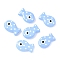 Baking Paint Glass Enamel Beads, Fish, Cornflower Blue, 19.5x12.5x6~6.5mm, Hole: 1.2~1.4mm