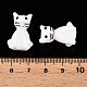 手作りランプワークビーズ  猫の形  ホワイト  21x14.5x12.5mm  穴：1.8mm&nbsp;LAMP-T021-19-4