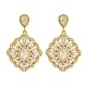 Brass Micro Pave Cubic Zirconia Dangle Stud Earrings&nbsp;EJEW-H014-01G-01-1