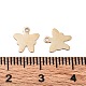 アイアン製ペンダント  蝶  ゴールドカラー  9x8x0.2mm  穴：1mm&nbsp;IFIN-P039-03G-3