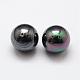シェルパールビーズ  グレードA  ラウンド  片穴  ブラック  14mm  穴：1.2mm&nbsp;BSHE-L031-02-14mm-2