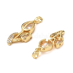 Brass Micro Pave Cubic Zirconia Pendants&nbsp;KK-G533-04G-01