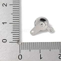 真鍮製スナップクラスプ  カドミウムフリー＆ニッケルフリー＆鉛フリー  プラチナ  14x8x4mm  穴：1.2mm&nbsp;KK-U052-25P