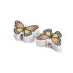 プリントウッドビーズ  蝶  14.5x19.5x6mm  穴：3mm&nbsp;WOOD-D289-02B