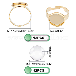 DIY Flat Round Blank Dome Finger Rings Making Kit&nbsp;DIY-DC0001-63