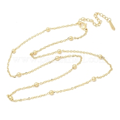 Brass Ball Cable Chain Necklaces for Women&nbsp;NJEW-M051-01G