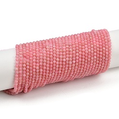 天然石ピンクオパールビーズ連売り  多面カット  ラウンド  3mm  穴：0.6mm  約130個/連  15.12''（38.4センチメートル）&nbsp;G-F806-A01-3mm