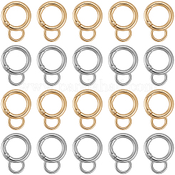 24Pcs 2 Colors Alloy Spring Gate Rings&nbsp;FIND-SC0016-60