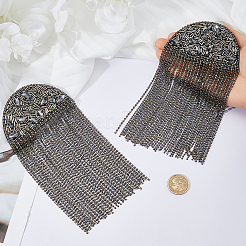 2Pcs Felt with Rhinestones Tassel Epaulettes&nbsp;DIY-FH0011-13B