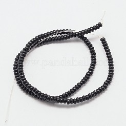 染色合成ターコイズロンデルビーズ連  ブラック  6x4mm  穴：1mm  約87PCS / srtand  15インチ&nbsp;G-P083-6mm-84L