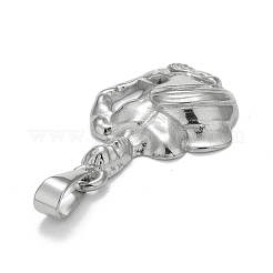 変色しない304ステンレススチールペンダント  テクスチャ  12つの星座/干支  水瓶座  36x26x5.3mm  穴：9.5x5mm&nbsp;LS-STAS-D165-14P-01