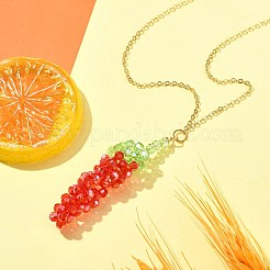 ガラス織の大きなペンダント  金色のループ付き  唐辛子  唐辛子  65mm&nbsp;PALLOY-CJ00064