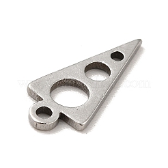 変色しない201ステンレススチールペンダント  丸みを帯びた三角形  ステンレス鋼色  13x6x1mm  穴：1.2mm&nbsp;STAS-A066-17P