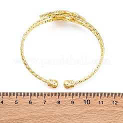 真鍮製カフバングル  女性のためのトルクバングル  稲穂を持つ蝶  ラックめっき  カドミウムフリー＆鉛フリー  持続的なメッキ  18KGP本金メッキ  内径：2-1/4x1-3/4インチ（5.6x4.5cm）&nbsp;BJEW-U025-01G-01