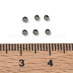 真鍮製つぶし玉カシメ玉  ロンデル  ガンメタ色  1x2mm  穴：1mm&nbsp;KK-L019-B